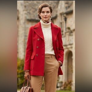 Talbots Red Double Breasted Coat/jacket Size 4